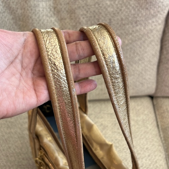 COACH Poppy OP Art Gold Signature Monogram Logo Glam Tote - Picture 15 of 16